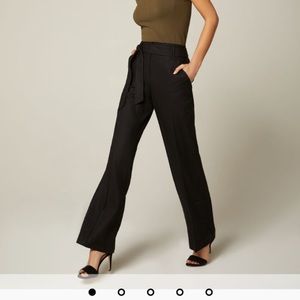 RW&CO Black high waisted linen wide leg trousers